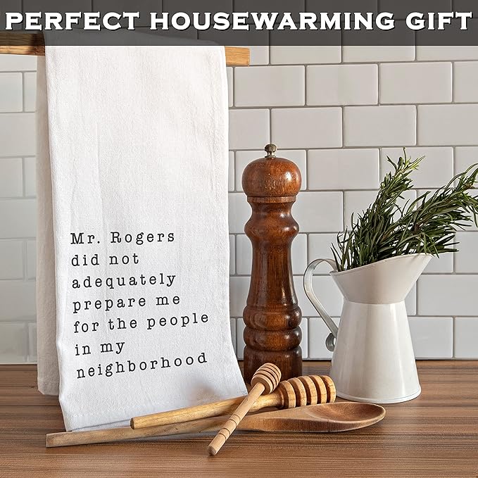 MAINEVENT Mr Rogers Funny Dish Towel Gift Kitchen Tea Towel 18x24