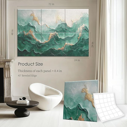 6-Pack Acoustic Wall Panels 72x48 Inch Decorative Acoustic Panels Sound Absorbing Wall Art for Studio Office Home Easy Installation