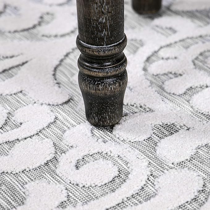 My Texas House Bluebonnets Area Rug 3.11x5.5 Indoor Outdoor, Natural Grey