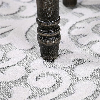 My Texas House Bluebonnets Area Rug 5.2x7.6 Indoor Outdoor, Natural Grey