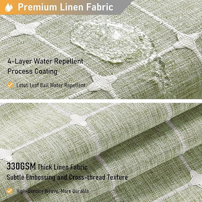 BTTN Stall Shower Curtain - 60x84 Long Boho Farmhouse Linen Weighted Fabric Cloth Shower Curtain Set with 10 Plastic Hooks, Narrow Bohemian Country Decorative Shower Curtains for Bathroom - Sage Green