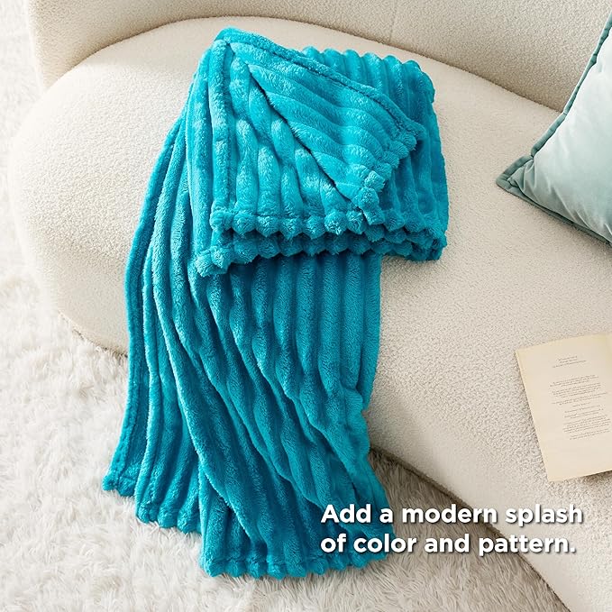 Bedsure GentleSoft Teal Fleece Blanket for - Cozy Soft Blankets for Women, Cute Small Throws for Girls, 50x60 Inches