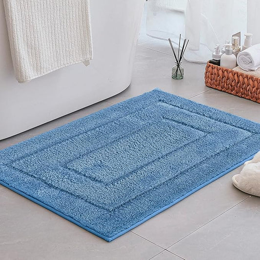 GRANNY SAYS Blue Bathroom Rugs Non Slip, 24" x 36", Large Bathroom Mats Washable, Bath Rugs for Shower Room, Absorbent Bath Mats for Floor, Absorbent Shower Rugs, Microfiber Bath Mat for Tub