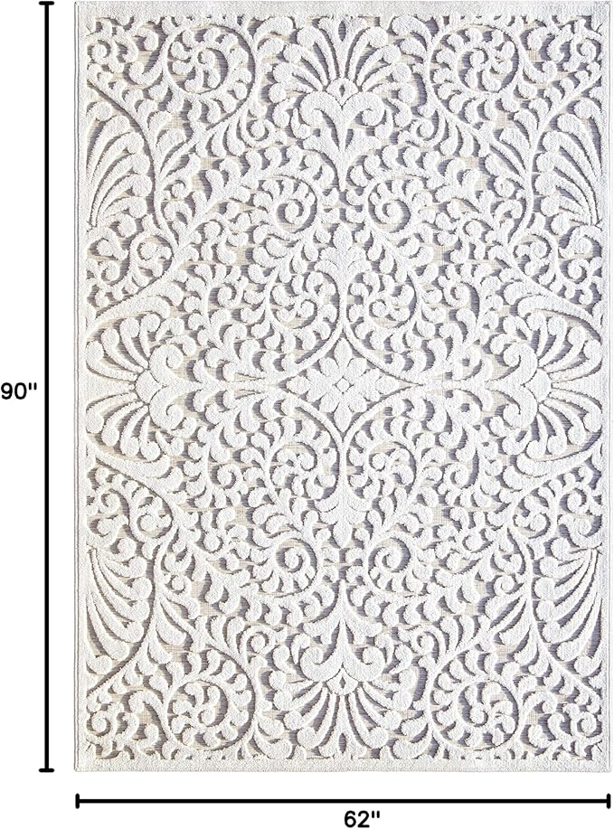 My Texas House Bluebonnets Area Rug 5.2x7.6 Indoor Outdoor, Natural Driftwood