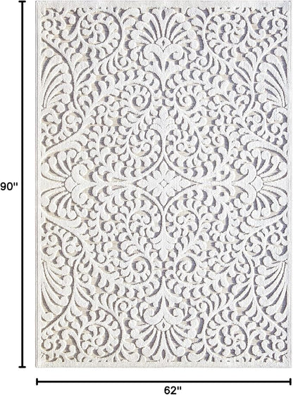 My Texas House Bluebonnets Area Rug 5.2x7.6 Indoor Outdoor, Natural Driftwood