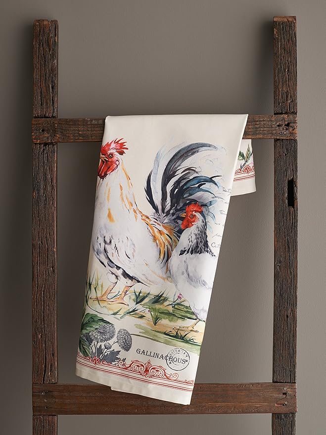 Maison d'Hermine Campagne 100% Cotton Kitchen Towels Basse Cour Set of 2 Absorbent Tea Bar Towels