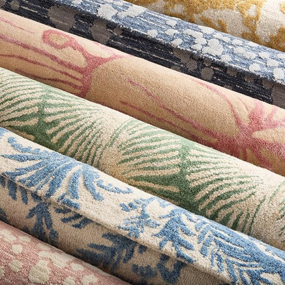 Nicole Miller New York Kendall Fluted Geo Handcrafted Area Rug, 100% Wool Rug, Rose, 5'x7’