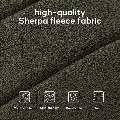 52.7" Bedroom Bench for End of Bed, Modern Upholstered Teddy Fabric Entryway Bench & Dining Bench, Footrest Stool Bench with Solid Wood Frame for Bedroom, Living Room (Green)