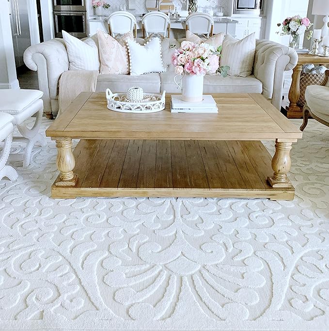 My Texas House Bluebonnets Area Rug 5.2x7.6 Indoor Outdoor, Natural