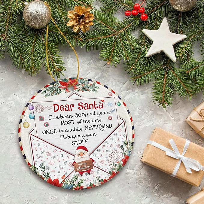 ZAGKOO Funny Christmas Ornaments 2025 - Funny Ornaments for Adults - Hilarious Gag Gifts Christmas for Men Women Coworkers - White Elephant Ornament, Gifts Exchange Idea, Santa Vintage Ornament