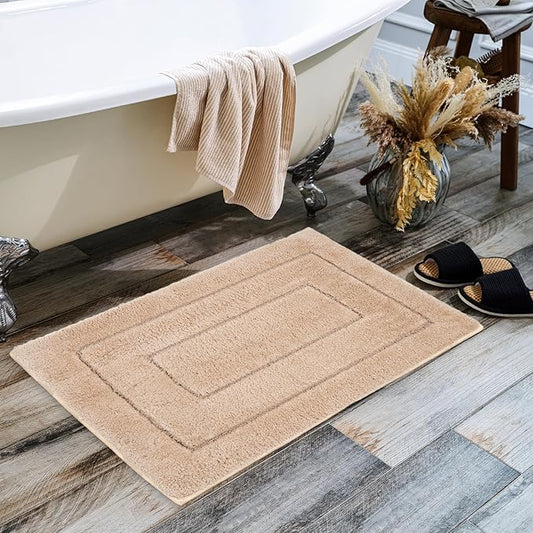 GRANNY SAYS Bathroom Rug Mat, Bath Mats for Bathroom Non-Slip, 24" x 36", Super Soft and Water Absorbent, Microfiber Bath Rugs, Machine Wash Dry, Large Rugs for Bath Floor, Khaki