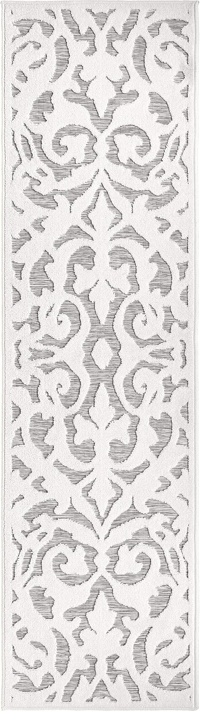 My Texas House Lady Bird Runner Rug 1.11x7.6 Indoor Outdoor, Natural Grey