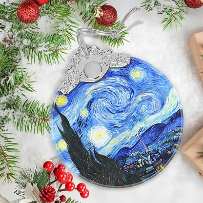 Christmas Ornament - Stained Glass Van Gogh Starry Night - Home Decor - Holiday Present Ideas - Gift Exchange