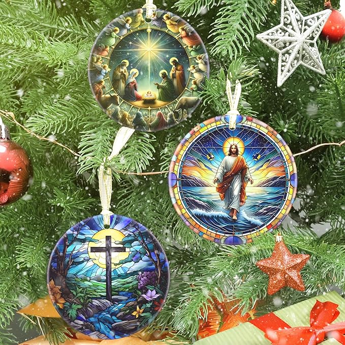 Jesus Christmas Ornament, Religious Tree Decoration, Christian Gift Idea, God-themed Holiday Decor