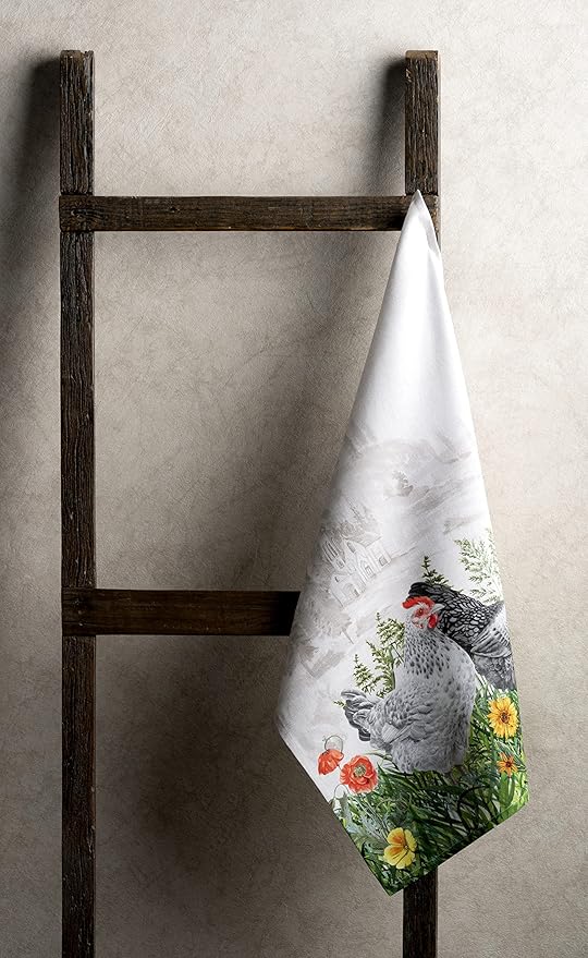 Maison d'Hermine Dish Towels 100% Cotton Absorbent Basse Cour Set of 3 Spring Summer