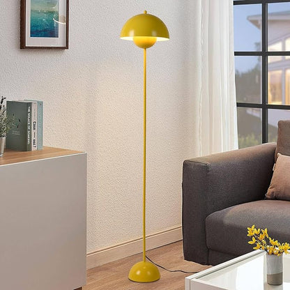 COSYLUX Modern Floor Lamp for Living Room, Industrial Tall Standing Lamp for Bedroom, Metal Shade Reflecting Light Reading Floor Lamp for Office, Nursery Room, Corner(Yellow)