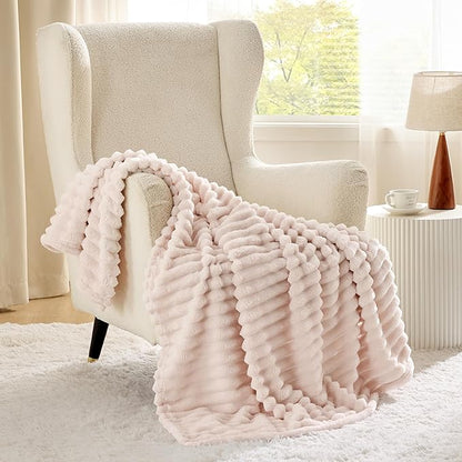 Bedsure GentleSoft Crystal Pink Twin Blanket for Bed - Super Soft Cozy Blankets for Women, Cute Large Blanket for Girls, 66x90 Inches