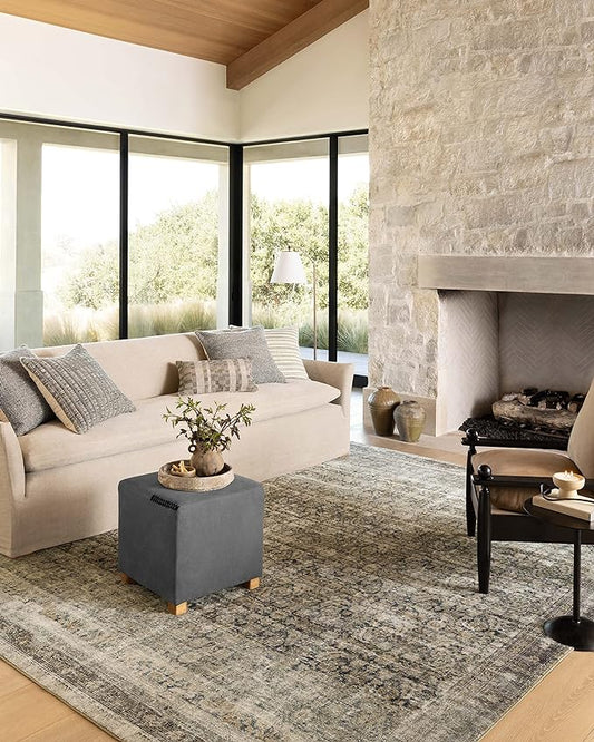 Loloi Amber Lewis Morgan Collection MOG-02 Navy Sand 3'-6" x 5'-6" .38" Accent Rug