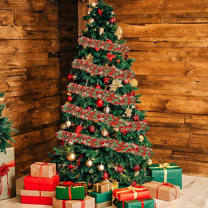 50 Ft Christmas Tinsel Garland Thick Tinsel Garland Xmas Tree Decorations Metallic Tinsel Twist Garland for Christmas, Birthday, Party Decor Indoor Outdoor Party Supplies