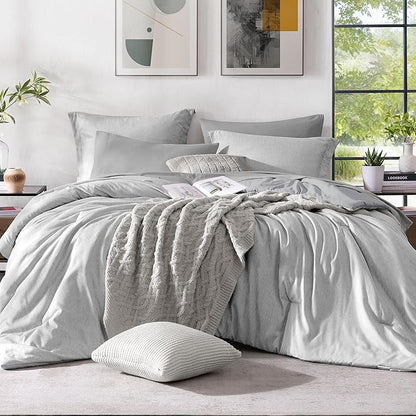 Monbix Full Size Comforter Set, Grey Bedding Comforter for Full Size Bed Set Reversible, Bedding Sets Full 7 Pieces, Cationic Dyeing Bed in a Bag with Comforter, Sheets, Pillowcases & Shams