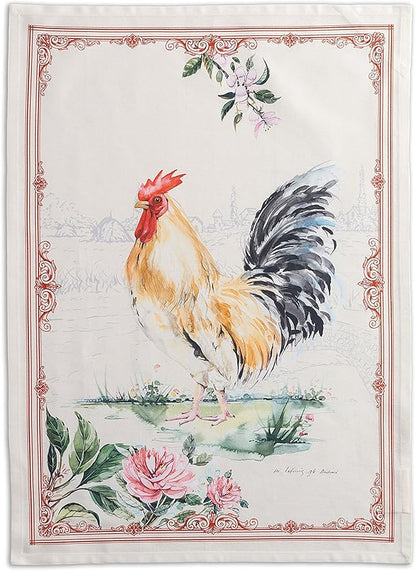 Maison d'Hermine 100% Cotton Kitchen Towels Campagne Coq Set of 2 Quick Drying Dish Towels Spring Summer
