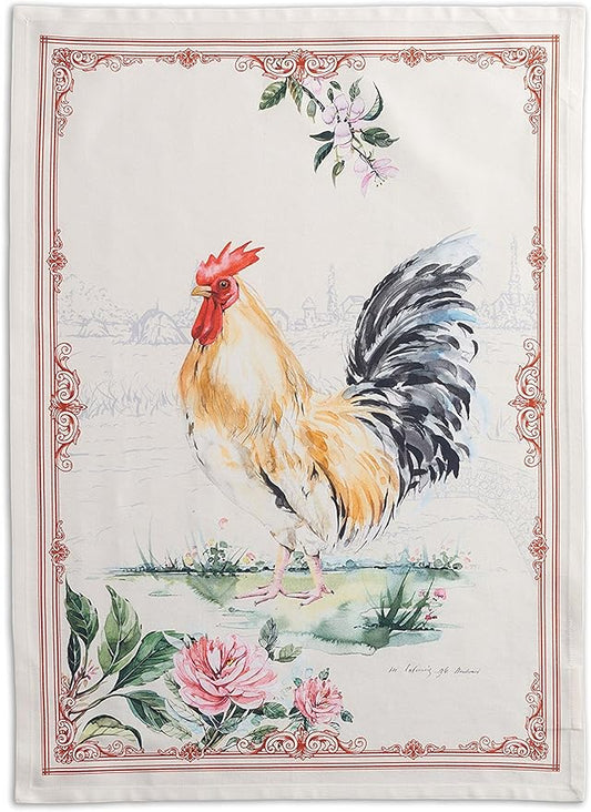 Maison d'Hermine 100% Cotton Kitchen Towels Campagne Coq Set of 2 Quick Drying Dish Towels Spring Summer