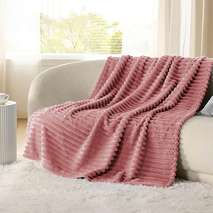 Bedsure GentleSoft Dusty Pink Twin XL Blanket for Bed - Cozy Soft Blankets for Women, Cute Small Fleece Throws for Girls, Birthday Gifts for Women Decor Gifts for Mom, 66x90 Inches