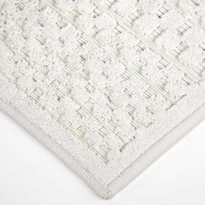My Texas House Quail Hallow Rug 1.11x7.6 Runner High-Low Geometric Indoor Outdoor, Natural