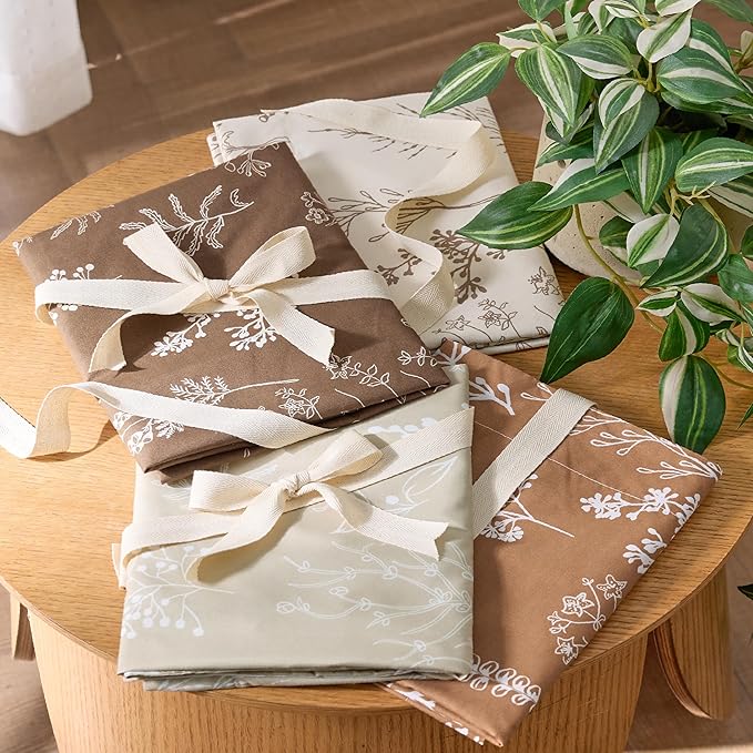 Bedsure Full Comforter Set - Beige Bed Set, 3 Pieces Cute Floral Bedding, 1 Soft Botanical Flowers Comforter and 2 Pillow Shams