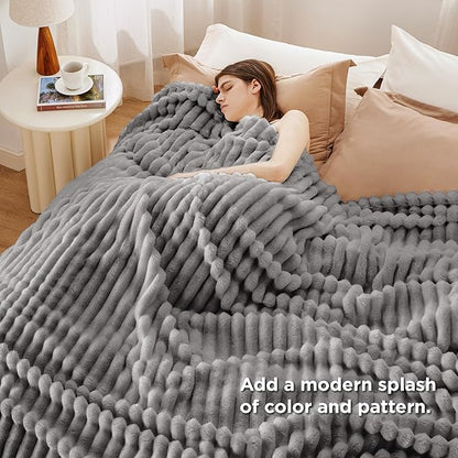 Bedsure GentleSoft Frost Gray California King Size Blanket for - Cozy Soft Blankets for Women, Cute Small Fleece Throws for Girls, 102x96 Inches