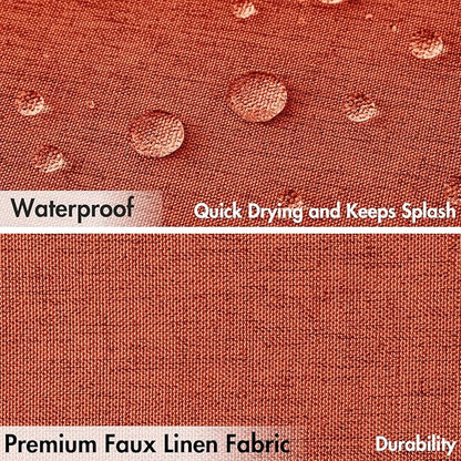 MIULEE 84" Long Scalloped Shower Curtain Linen Textured with 12 Metal Hooks Cute Extra Long Heavy Duty Washable Waterproof Cloth Curtains with Black Border for Bathroom Hotel Bathtub,Burnt Orange