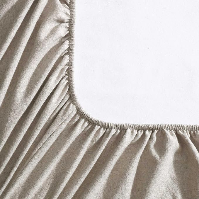 Calvin Klein - King Bed Sheets, Soft Melange Flannel Bedding Set with Deep Pockets, Oeko-TEX Certified (Melange Flannel Natural, King)