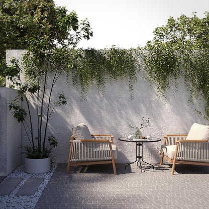Acanva Modern All-Weather Aluminum Outdoor Sofa with Thick Cushions, Olefin Fabric Sunroom Backyard Furniture, Light Khaki