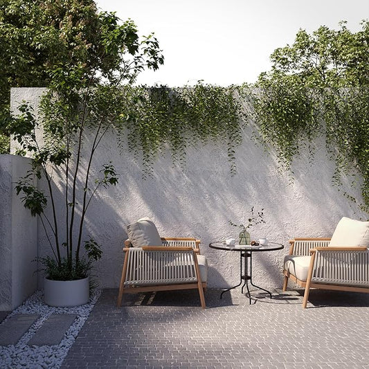 Acanva Modern All-Weather Aluminum Outdoor Sofa with Thick Cushions, Olefin Fabric Sunroom Backyard Furniture, Light Khaki