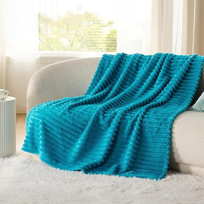 Bedsure Teal Fleece Blanket for - Super Soft Cozy Twin Blankets for Women, Cute Small Throws for Girls, 60x80 Inches