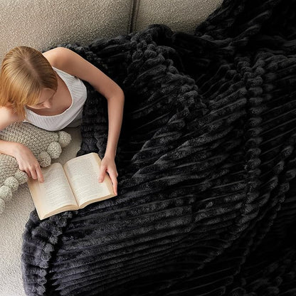 Bedsure GentleSoft Black Blanket Full Size for Bed - Cozy Soft Blankets for Women, Cute Large Fleece Throws for Girls, 84x90 Inches