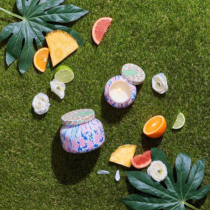 Capri Blue Scented Candles - Pattern Play Glass Jar Candles - Long Lasting Soy Wax Blend - Luxury Home Decor - Notes of Tropical Fruits & Sugared Citrus - Gifts for Women (Volcano, 19 oz)