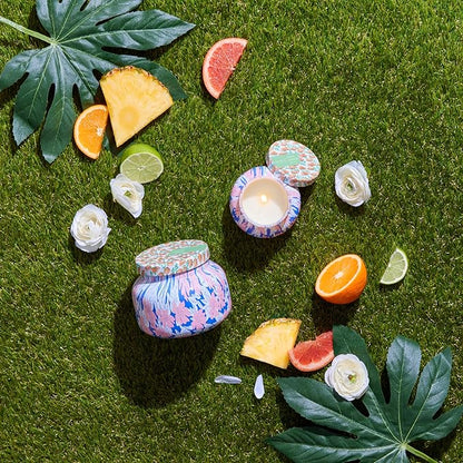 Capri Blue Scented Candles - Pattern Play Glass Jar Candles - Long Lasting Soy Wax Blend - Luxury Home Decor - Notes of Tropical Fruits & Sugared Citrus - Gifts for Women (Volcano, 19 oz)