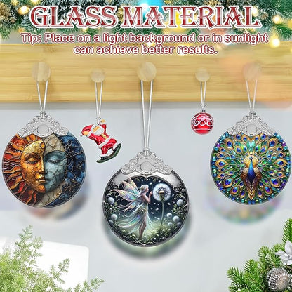 Christmas Ornament, 2025 Ornaments for Christmas Tree, Stained Glass Hanging Ornament, Holiday Ornaments, Unique Gift Idea - Fairy