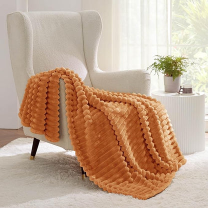 Bedsure GentleSoft Burnt Orange Fall Throw Blanket for - Cozy Soft Blankets for Women, Cute Small Fall Throws for Girls, Orange, 50x60 Inches