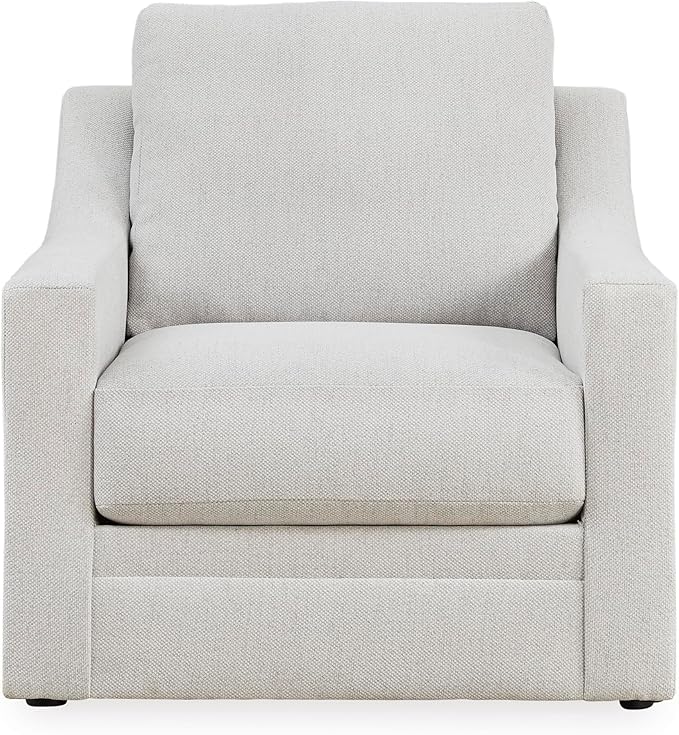 Signature Design by Ashley Maitelynn Contemporary Upholstered Chair with Non-Skid Legs, White