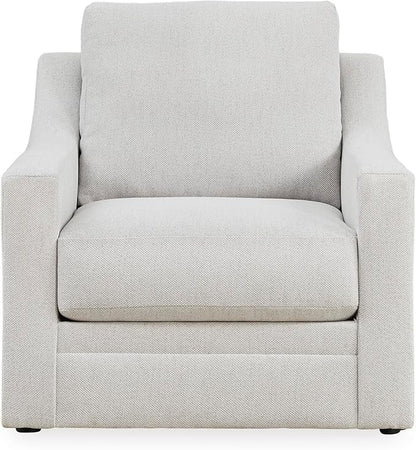 Signature Design by Ashley Maitelynn Contemporary Upholstered Chair with Non-Skid Legs, White