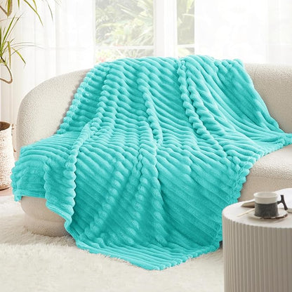 Bedsure GentleSoft Blue Fog Fleece Blanket for - Cozy Soft Blankets for Women, Cute Small Throws for Girls, 50x60 Inches