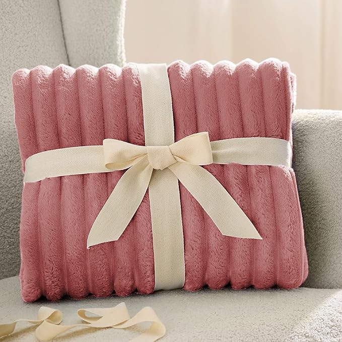 Bedsure GentleSoft Brick Dust Fleece Throw Blanket for  - Cozy Soft Blankets for Women, Cute Small Throws for Girls, 50x60 Inches