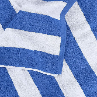 Utopia Towels 4 Pack Cabana Stripe Beach Towel Oversized 100% Ring Spun Cotton Beth Towels Highly Absorbent, Blue
