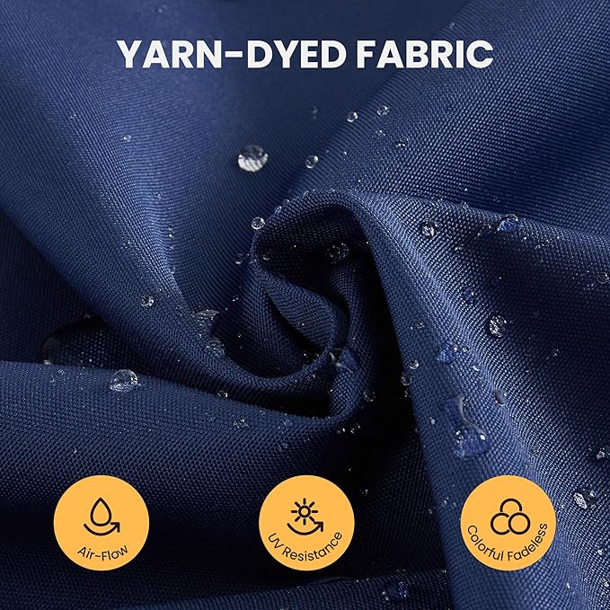 9' X 12' Cantilever Patio Umbrella Outdoor Heavy Duty Double Top Windproof Rectangle Offset Umbrellas with 360-degree Rotation for Pool Deck Backyard, Navy