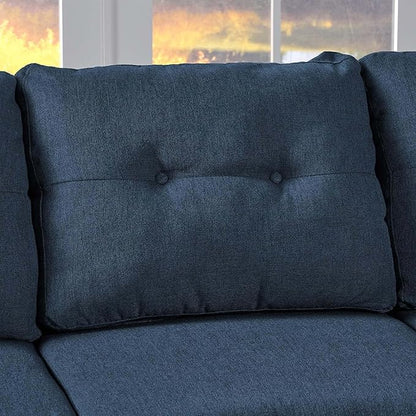 5 Pieces Sectional Couch L Shaped Sofa, Blue