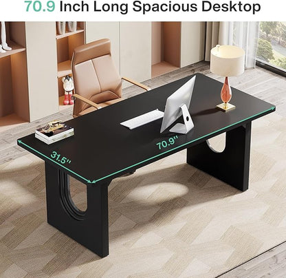 Tribesigns Modern Executive Desk, 70.9" Large Office Computer Desk, Conference Table Meeting Room Table, Simple Workstation Business Furniture for Home Office