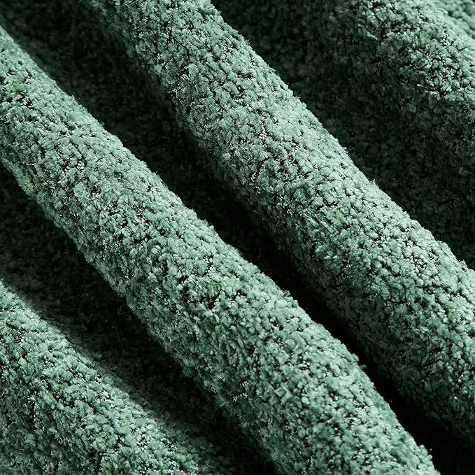 125'' Modern Curved Cloud Sofa Luxury Living Room 5 Seater Combo Sofa Cloud Curve Design Mid Century Upholstered Sofa with Ottoman for Living Room Bedroom Apartment (Boucle+Right Facing, Green)