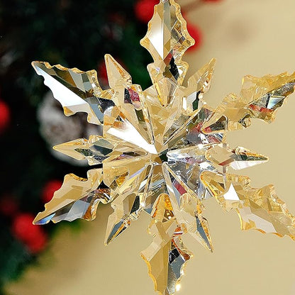 2025 Annual Christmas Ornaments Crystal Snowflake Star - Christmas Tree Ornaments Pendant Crystal Sun Catcher Home Hanging Decor